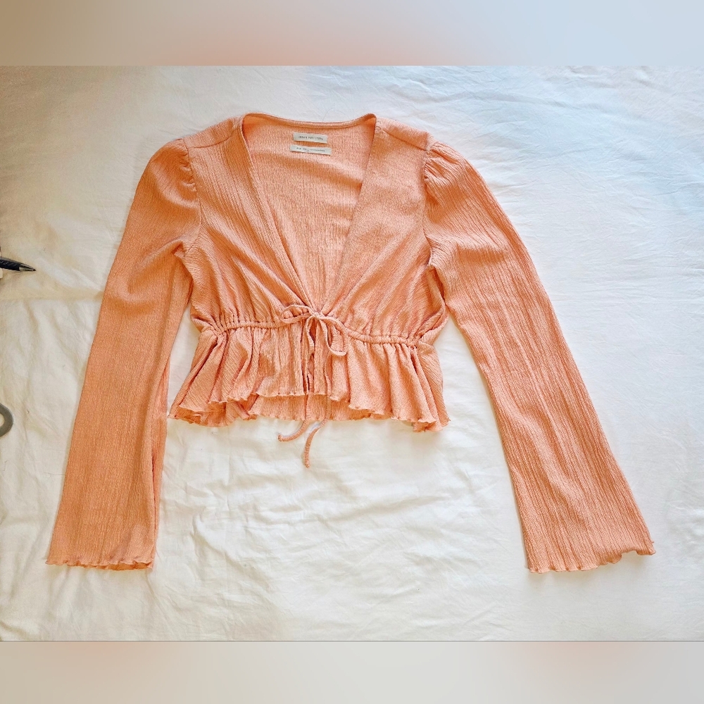 Urban Outfitters Coral V-Neck Blouse